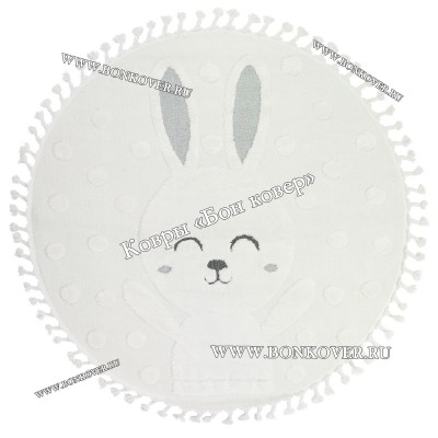 Турецкий Ковер Комфорт Дизайн 30083 Белый Круг