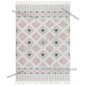 Турецкий Ковер Комфорт Дизайн 30084 Розовый с Белым
