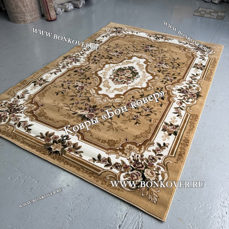 РОССИЙСКИЙ ЖАККАРДОВЫЙ КОВЕР МЕДАЛЬОН БЕЖЕВЫЙ